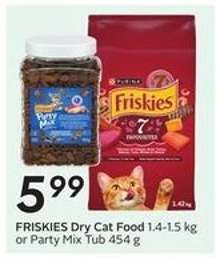 FRISKIES Dry Cat Food or Party Mix Tub