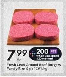 Fresh Lean Ground Beef Burgers