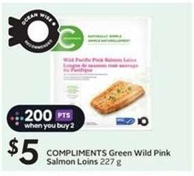 COMPLIMENTS Green Wild Pink Salmon Loins 227 g