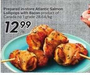 Atlantic Salmon Lollipops with Bacon