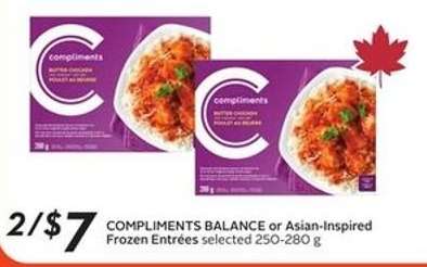 COMPLIMENTS Balance or Asian-Inspired Frozen Entrées