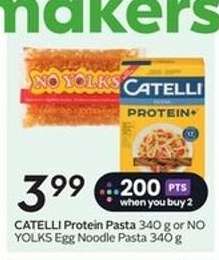 CATELLI Protein Pasta or NO YOLKS Egg Noodle Pasta