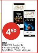 LINDT EXCELLENCE CHOCOLATE BAR
