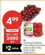 PC Greenhouse Strawberries or Cherries
