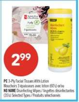 PC 3-Ply Facial Tissues With Lotion