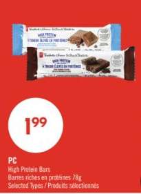 PC HIGH PROTEIN BARS