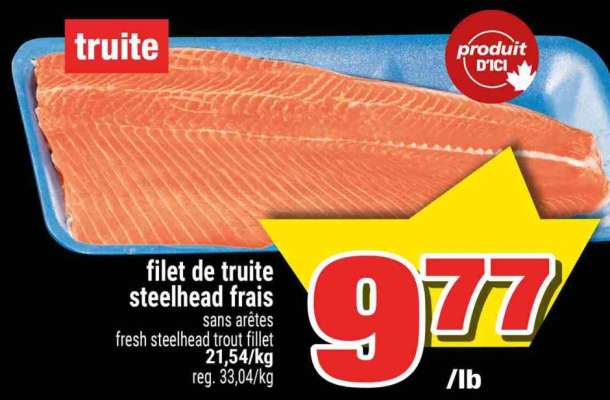 FILET DE TRUITE STEELHEAD FRAIS
