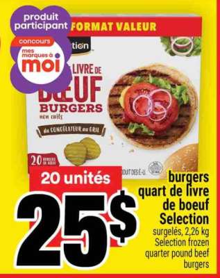 burgers quart de livre de boeuf Selection