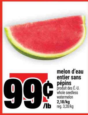 MELON D'EAU ENTIER SANS PÉPINS