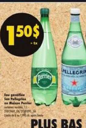 Eau gazeuse San Pellegrino ou Maison Perrier