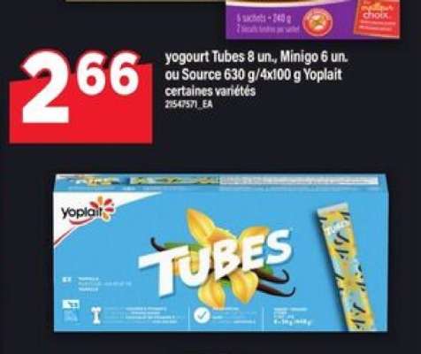 Yoplait Tubes