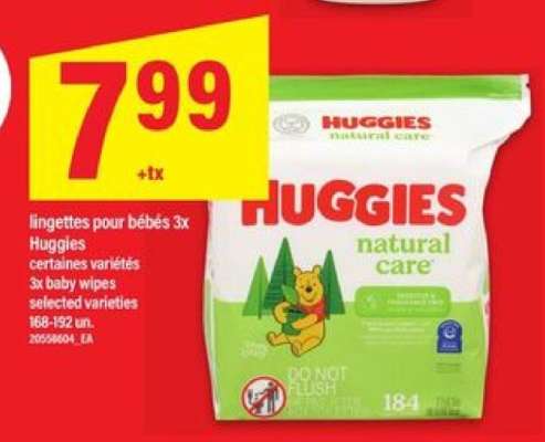 Huggies natural care lingettes pour bébés 3x