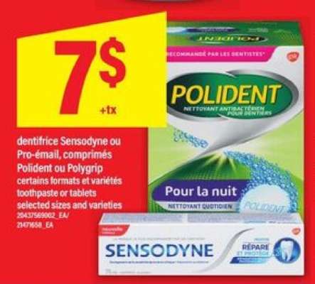 Sensodyne ou Pro-émail, Polident ou Polygrip
