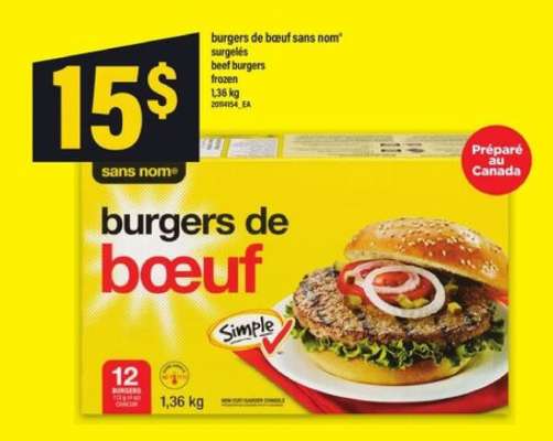 burgers de boeuf sans nom