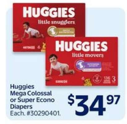Huggies Mega Colossal or Super Econo Diapers