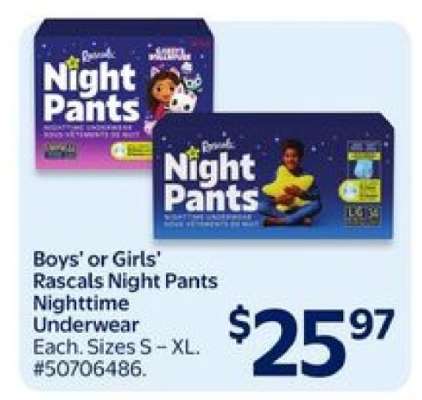 Rascals Night Pants Nighttime Underwear