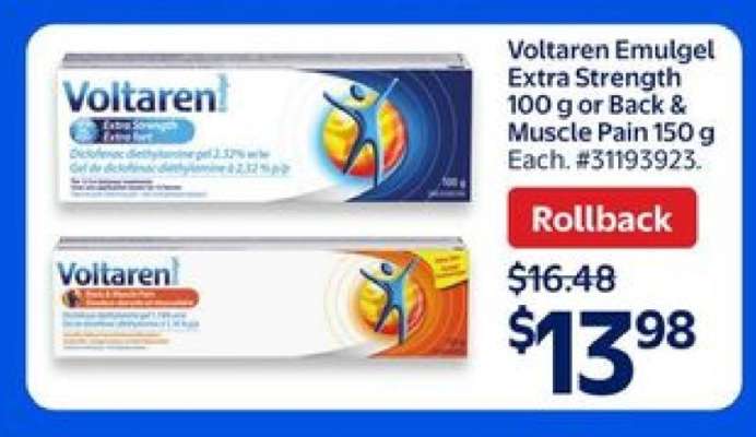 Voltaren Emulgel Extra Strength 100 g or Back & Muscle Pain 150 g