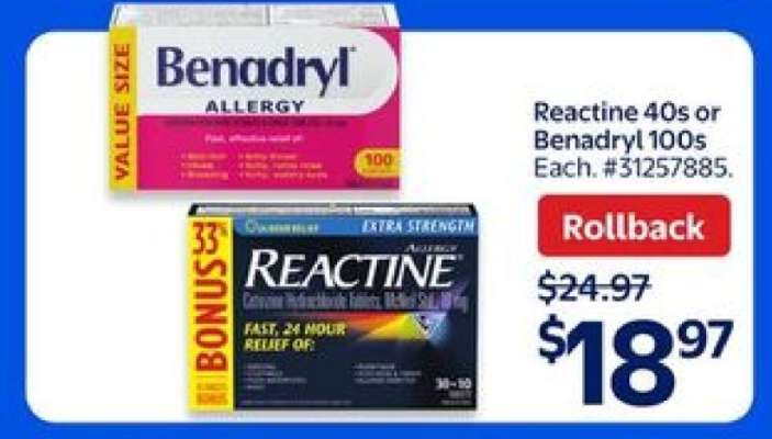 Reactine 40s or Benadryl 100s