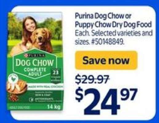 Purina Dog Chow or Puppy Chow Dry Dog Food