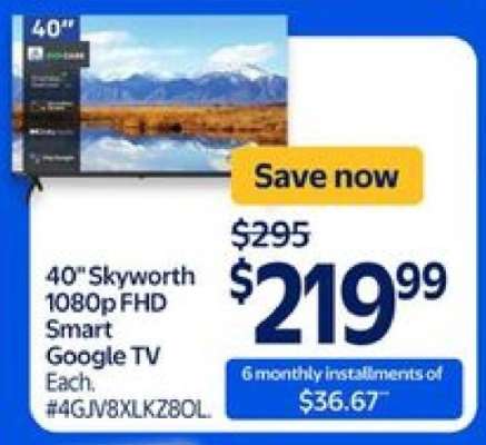 40" Skyworth 1080p FHD Smart Google TV