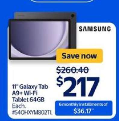 11" Galaxy Tab A9+ Wi-Fi Tablet 64GB