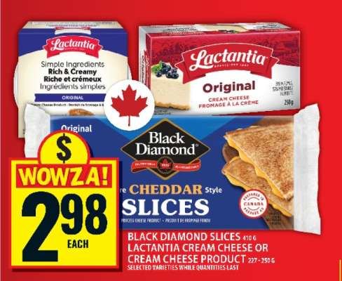 Black Diamond Slices / Lactantia Cream Cheese
