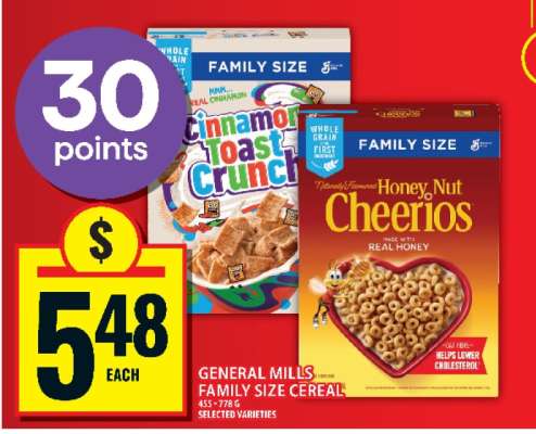 GENERAL MILLS FAMILY SIZE CEREAL