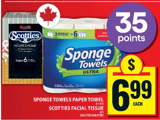 Sponge Towels Paper Towel & Scotties Facial Tissue