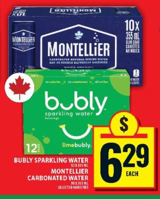Bubly Sparkling Water & Montellier Carbonated Water
