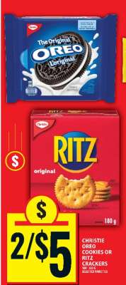 Christie Oreo Cookies or Ritz Crackers
