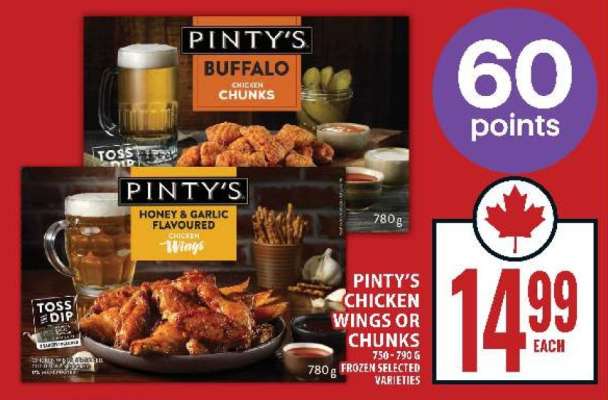 Pinty's Chicken Wings or Chunks