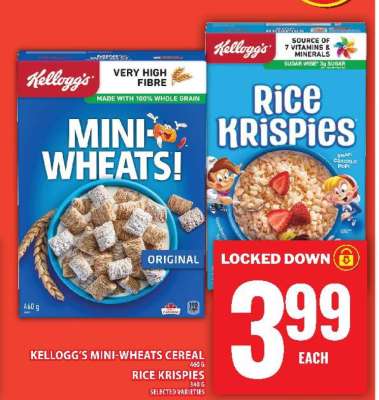 Kellogg's Mini-Wheats Cereal / Rice Krispies