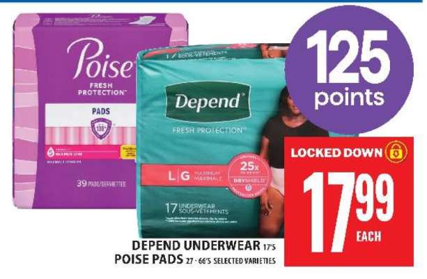 Depend Underwear / Poise Pads