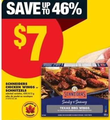 Schneiders Chicken Wings or Schnitzels