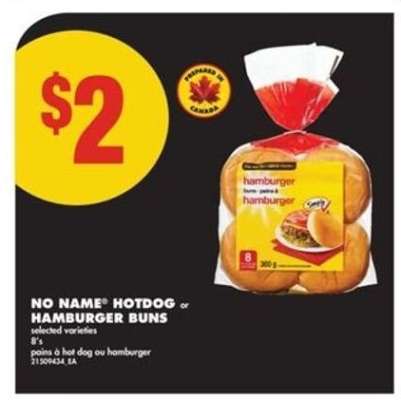 NO NAME® HOTDOG OR HAMBURGER BUNS