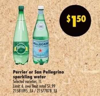 Perrier or San Pellegrino Sparkling Water