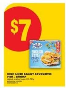 HIGH LINER FAMILY FAVOURITES FISH or SHRIMP