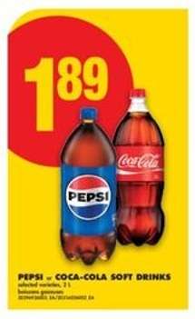 Pepsi or Coca-Cola Soft Drinks