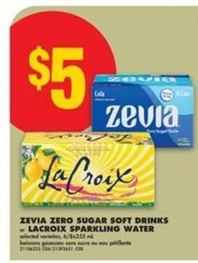 Zevia Zero Sugar Soft Drinks or LaCroix Sparkling Water
