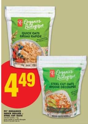PC Organics Quick Rolled or Steel Cut Oats