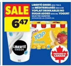 Liberté Greek or Méditerranée or Yoplait Drinkables