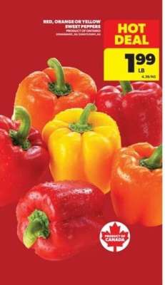 RED, ORANGE or YELLOW SWEET PEPPERS