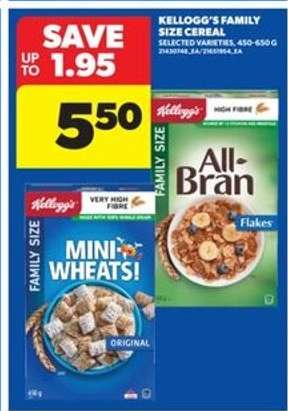 KELLOGG’S FAMILY SIZE CEREAL