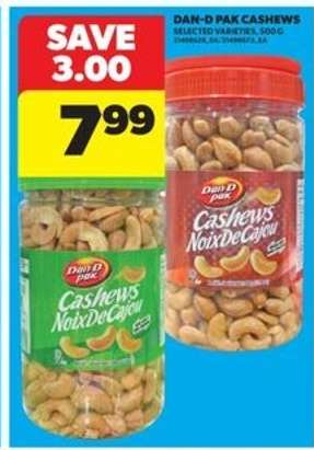 DAN-D-PAK CASHEWS