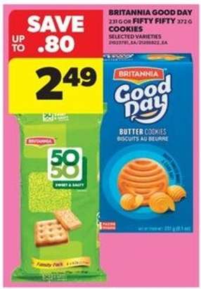 Britannia Good Day or Fifty Fifty Cookies