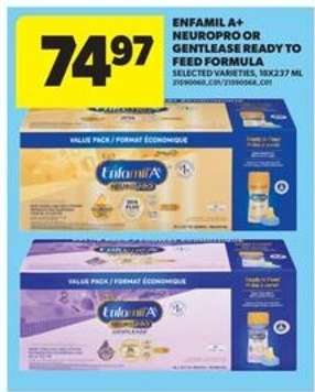 Enfamil A+ NeuroPro or Gentlease Ready to Feed Formula