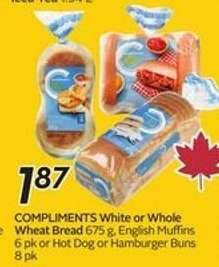 COMPLIMENTS White or Whole Wheat Bread