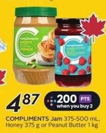 COMPLIMENTS Jam, Honey or Peanut Butter
