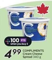 COMPLIMENTS Cream Cheese Spread 340 g