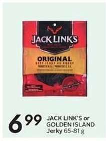 JACK LINK'S or GOLDEN ISLAND Jerky